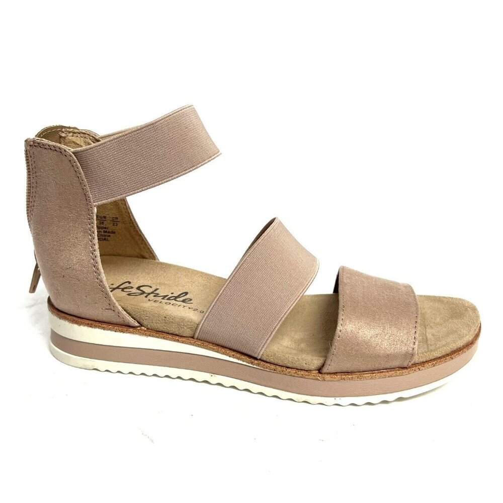 Lifestride Women's Zee Sandal Strappy Sandals Blush, Size 6 M